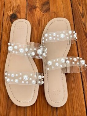 A New Day Pearl Strap Sandals in Nude - Women